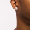 Thumbnail Image 1 of Men's 0.45 CT. T.W. Diamond King Crown-Top Stud Earrings in 10K Gold