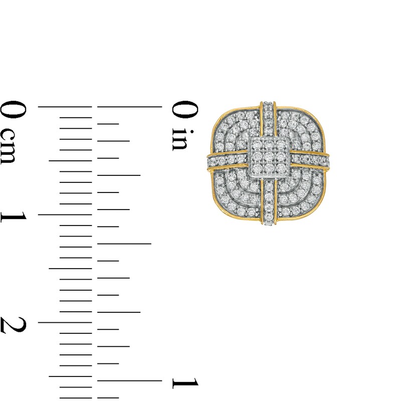Main Image 3 of 0.45 CT. T.W. Diamond King Crown-Top Stud Earrings in 10K Gold