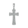 Men's 0.50 CT. T.W. Diamond Edge Cross Necklace Charm in 10K White Gold