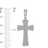 Men's 0.50 CT. T.W. Diamond Edge Cross Necklace Charm in 10K White Gold