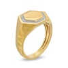 Thumbnail Image 2 of Men's 0.10 CT. T.W. Diamond Hexagon Signet Ring in 10K Gold