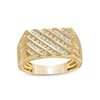Thumbnail Image 0 of Men's 0.50 CT. T.W. Diamond Slanted Multi-Row Square-Top Ring in 10K Gold - Size 10