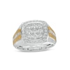 Thumbnail Image 0 of Men's 1.00 CT. T.W. Composite Cushion Diamond Frame Ring in 10K Two-Tone Gold