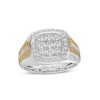 Men's 1.00 CT. T.W. Composite Cushion Diamond Frame Ring in 10K Two-Tone Gold