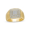 Thumbnail Image 0 of Men's 0.33 CT. T.W. Composite Cushion Diamond Stacked Double Frame Ring in 10K Gold