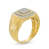 Thumbnail Image 2 of Men's 0.33 CT. T.W. Composite Cushion Diamond Stacked Double Frame Ring in 10K Gold