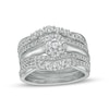 Thumbnail Image 0 of 1.33 CT. T.W. Diamond Frame Five Piece Contour Bridal Set in 10K White Gold (I/I2)