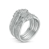 Thumbnail Image 2 of 1.33 CT. T.W. Diamond Frame Five Piece Contour Bridal Set in 10K White Gold (I/I2)