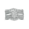 Thumbnail Image 3 of 1.33 CT. T.W. Diamond Frame Five Piece Contour Bridal Set in 10K White Gold (I/I2)