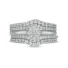 Thumbnail Image 3 of 1.00 CT. T.W. Diamond Frame Five Piece Contour Bridal Set in 10K White Gold (I/I2)