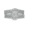Thumbnail Image 3 of 1.00 CT. T.W. Diamond Frame Five Piece Contour Bridal Set in 10K White Gold (I/I2)