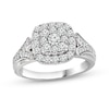 Thumbnail Image 0 of 0.80 CT. T.W. Composite Cushion-Shaped Diamond Frame Split Shank Engagement Ring in 14K White Gold