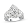 Thumbnail Image 0 of 1.50 CT. T.W. Diamond Double Pear-Shaped Frame Multi-Row Engagement Ring in 14K White Gold