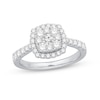 Thumbnail Image 1 of 0.95 CT. T.W. Composite Cushion-Shaped Diamond Frame Engagement Ring in 14K White Gold