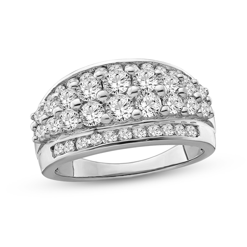 3.00 CT. T.W. Diamond Double Row Anniversary Band in 14K White Gold