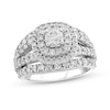 2.00 CT. T.W. Diamond Double Cushion-Shaped Frame Split Shank Engagement Ring in 14K White Gold
