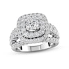 Thumbnail Image 0 of 2.00 CT. T.W. Diamond Double Cushion-Shaped Frame Triple Row Split Shank Engagement Ring in 14K White Gold