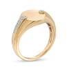 Thumbnail Image 2 of Men's 0.085 CT. T.W. Diamond Oval Signet Ring in 10K Gold