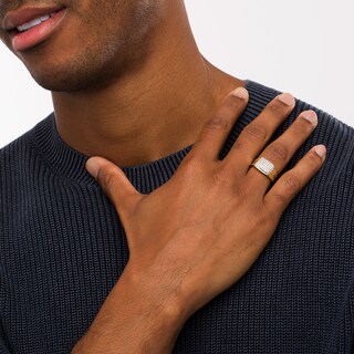 Men's 0.45 CT. T.W. Diamond Chevron Pattern Ring in 10K Gold