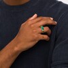 Thumbnail Image 1 of Men's Sideways Rectangle Malachite Ring in 10K Gold - Size 10