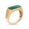 Thumbnail Image 2 of Men's Sideways Rectangle Malachite Ring in 10K Gold - Size 10