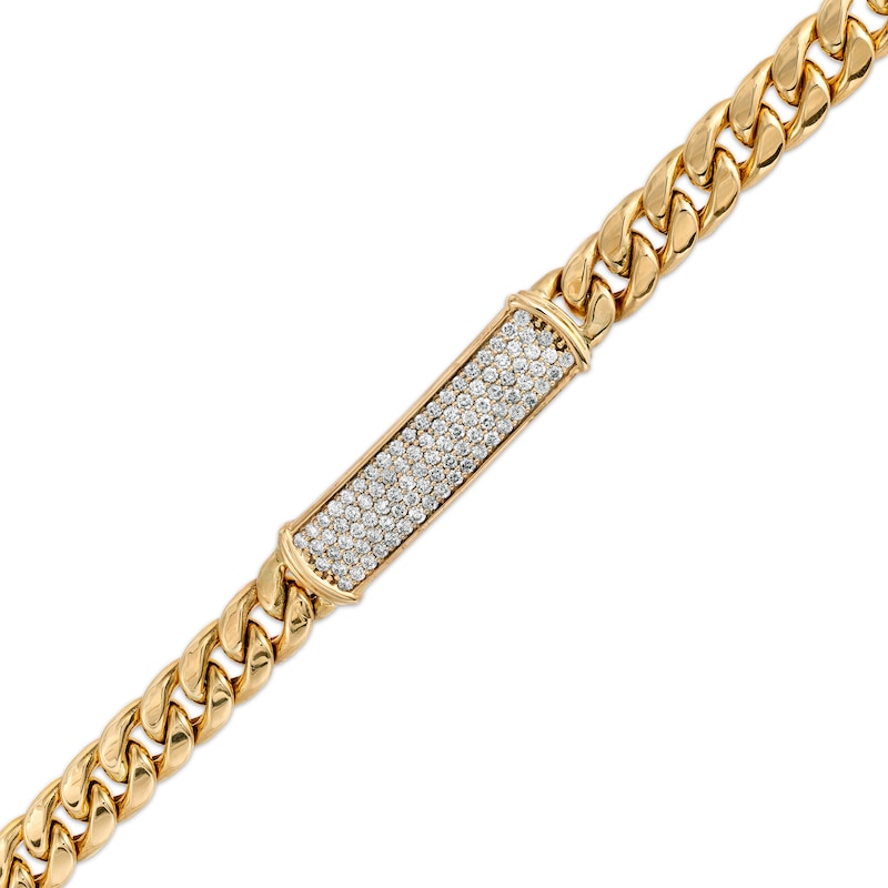 Men's 2.00 CT. T.W. Diamond ID Bracelet in 10K Gold - 8.5"|Peoples Jewellers