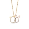 Thumbnail Image 1 of Disney Treasures Winnie the Pooh 0.145 CT. T.W. Diamond Pooh and Piglet Outline Pendant in 10K Two-Tone Gold – 17"