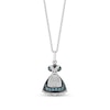 Thumbnail Image 1 of Disney Treasures Alice in Wonderland London Blue Topaz and 0.085 CT. T.W. Diamond Dress Pendant in Sterling Silver