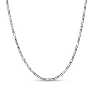 3.0mm Mariner Chain Necklace in Solid 14K White Gold - 18"