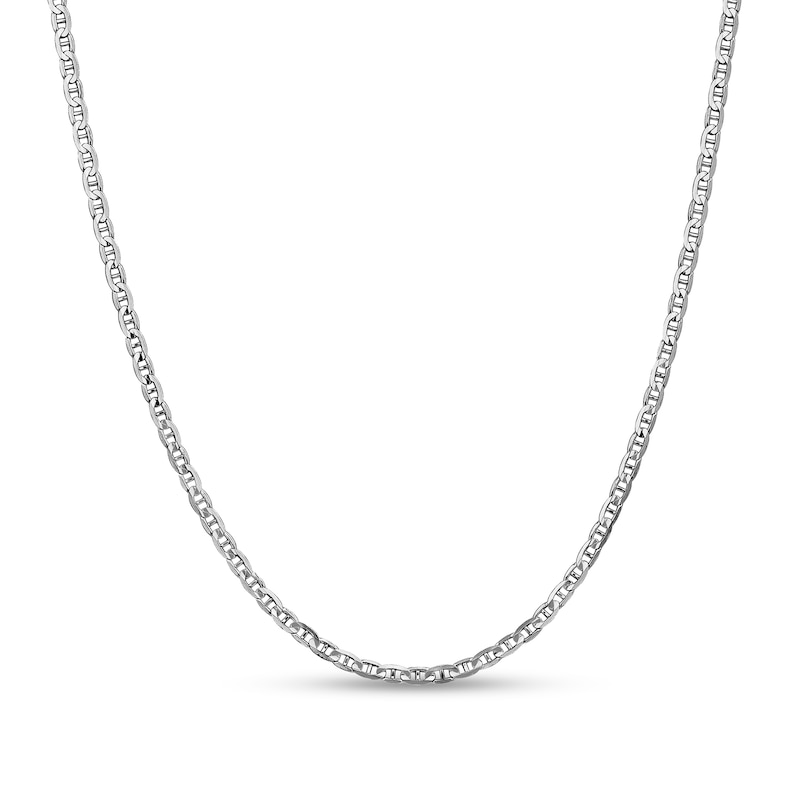3.0mm Mariner Chain Necklace in Solid 14K White Gold - 18"