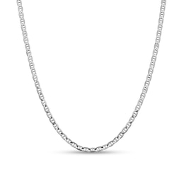 3.75mm Mariner Chain Necklace in Solid 14K White Gold - 20"