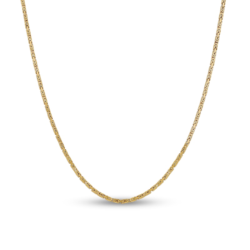 2.0mm Solid Byzantine Chain Necklace in 14K Gold - 20"