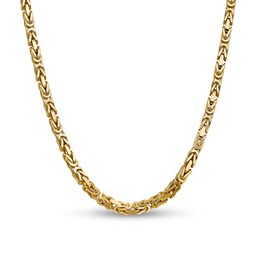 5.25mm Byzantine Chain Necklace in Solid 14K Gold - 20"