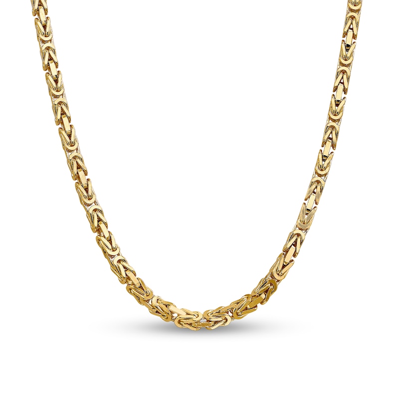 Main Image 1 of 5.25mm Byzantine Chain Necklace in Solid 14K Gold - 20"