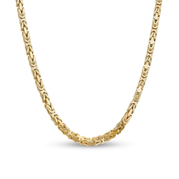 5.25mm Byzantine Chain Necklace in Solid 14K Gold - 24"