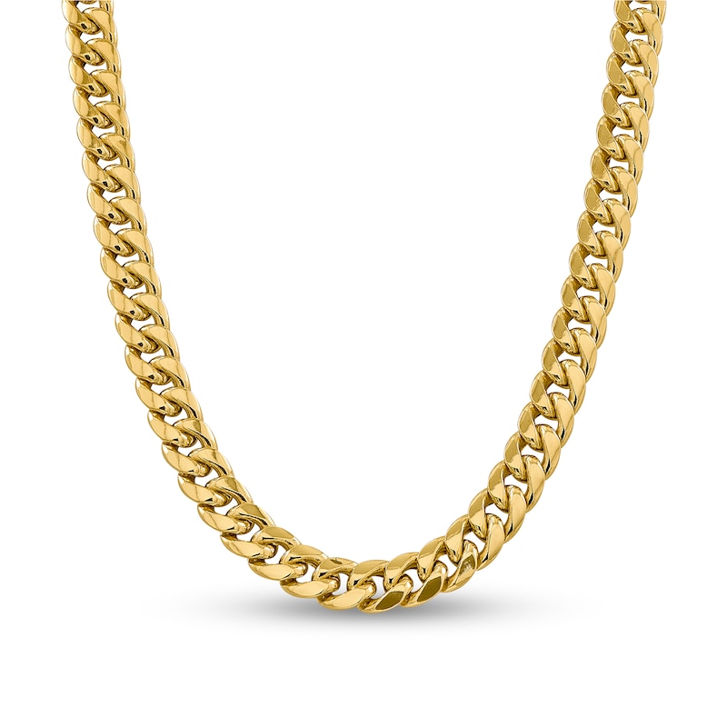 12.6mm Cuban Curb Chain Necklace in Hollow 14K Gold - 30"|Peoples Jewellers