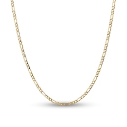 3.5mm Figaro Chain Necklace in Hollow 14K Gold - 28&quot;