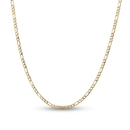 3.5mm Figaro Chain Necklace in Hollow 14K Gold - 30&quot;