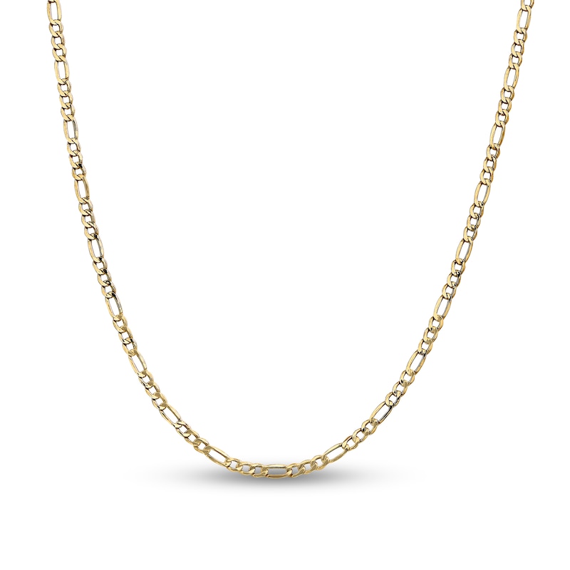 Main Image 1 of 3.5mm Figaro Chain Necklace in Hollow 14K Gold - 30"