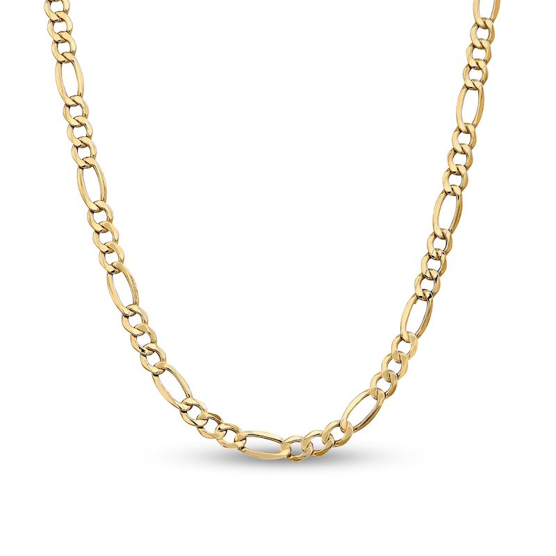 Main Image 1 of 7.3mm Figaro Chain Necklace in Hollow 14K Gold - 22"
