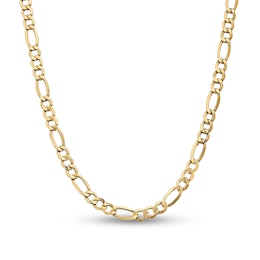 7.3mm Semi-Solid Figaro Chain Necklace in 14K Gold - 26&quot;
