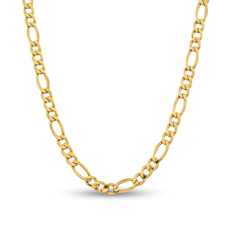 8.5mm Figaro Chain Necklace in Hollow 14K Gold - 24"