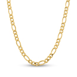 8.5mm Figaro Chain Necklace in Hollow 14K Gold - 26"