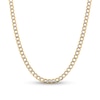 Thumbnail Image 1 of 6.75mm Diamond-Cut Curb Chain Necklace in Hollow 14K Two-Tone Gold - 22"