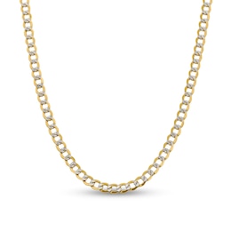 6.75mm Diamond-Cut Curb Chain Necklace in Hollow 14K Two-Tone Gold - 18"