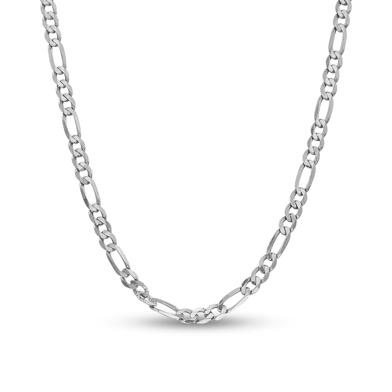 6.0mm Figaro Chain Necklace in Solid 14K White Gold