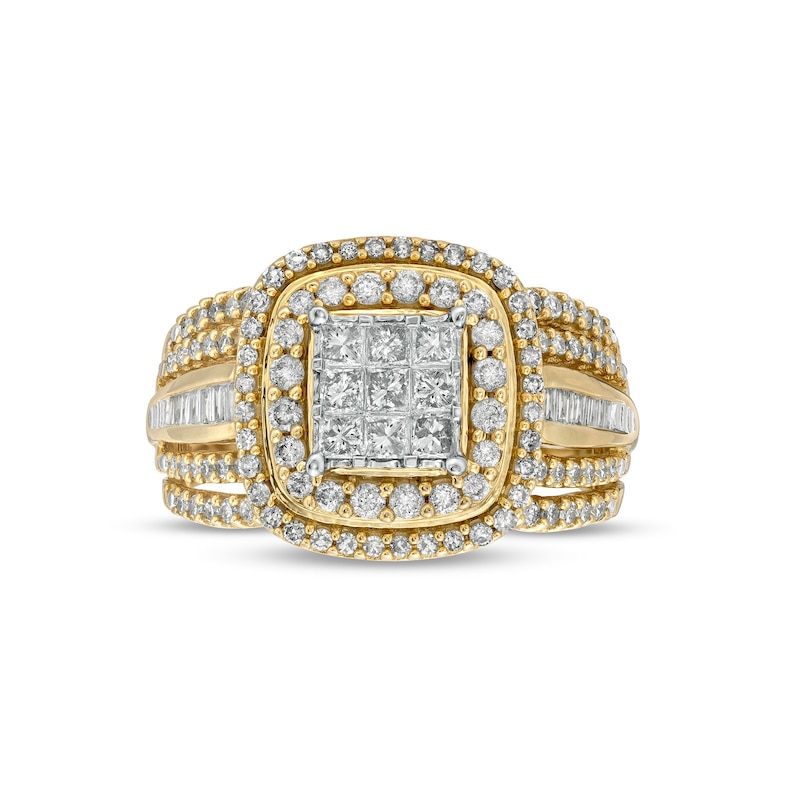 1.00 CT. T.W. Composite Diamond Double Frame Engagement Ring in 10K Gold