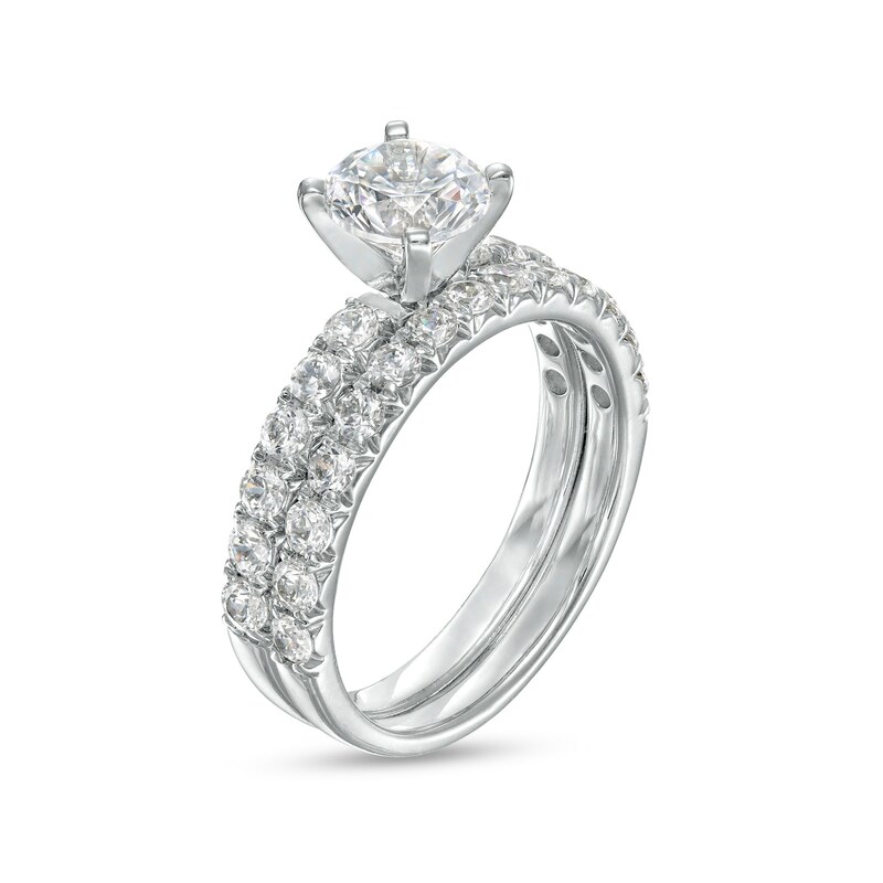 Main Image 3 of 2.00 CT. T.W. Diamond Bridal Set in 14K White Gold (I/I2)