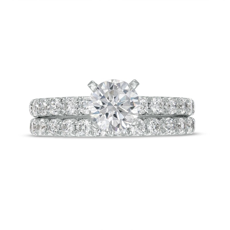 Main Image 4 of 2.00 CT. T.W. Diamond Bridal Set in 14K White Gold (I/I2)