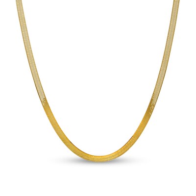 5.0mm Herringbone Chain Necklace in Solid 14K Gold